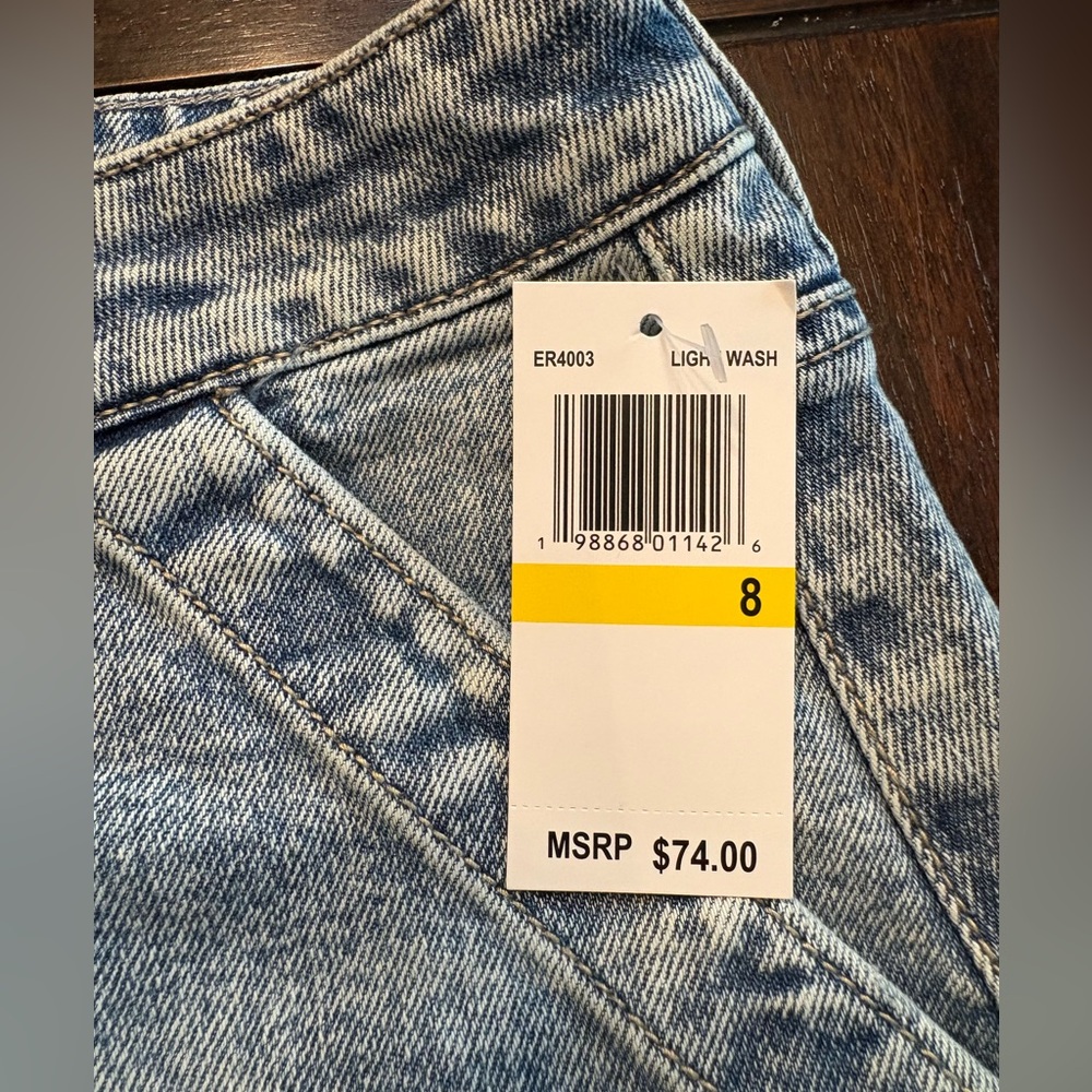 New Edited Blue Light Wash Denim Skirt size 8 - Picture 3 of 8